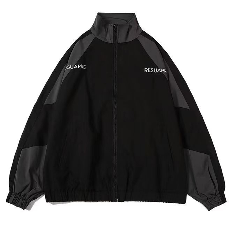 Street Fashion Of Japan - Men High Street Patchwork Color Black