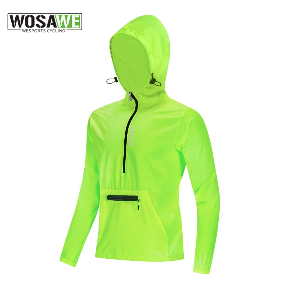 Reflective Jacket Running - WOSAWE Winproof Running Jackets Hooded Caps