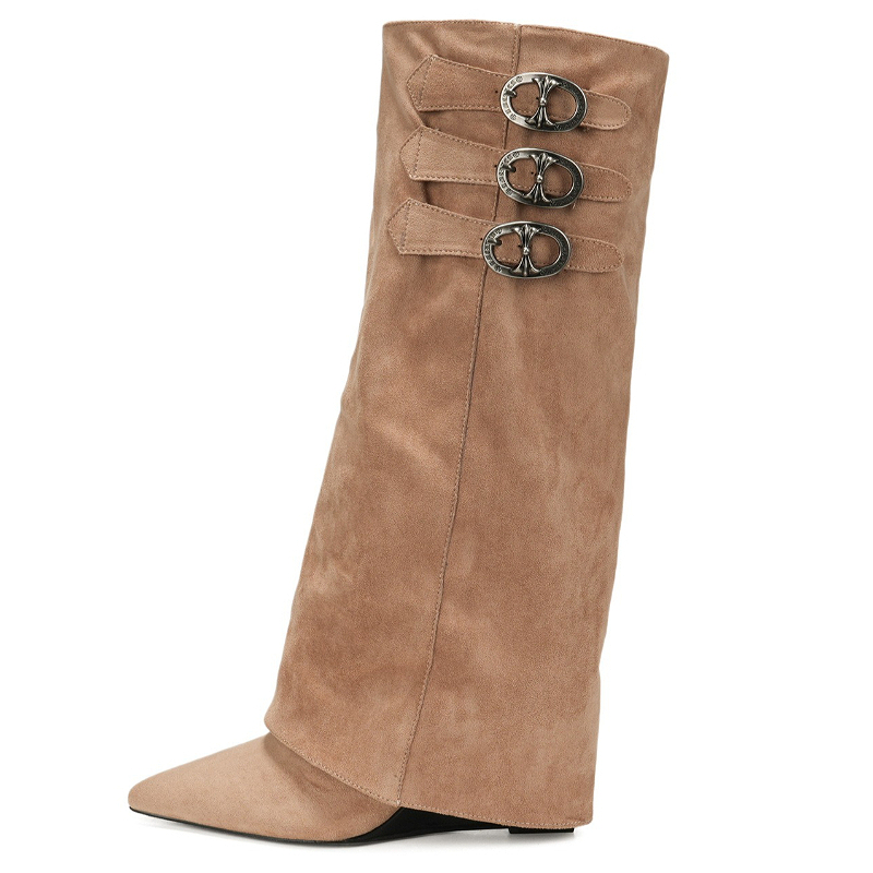 Street Fashion Winter - Wedges Women Winter Boots Pointed Toe