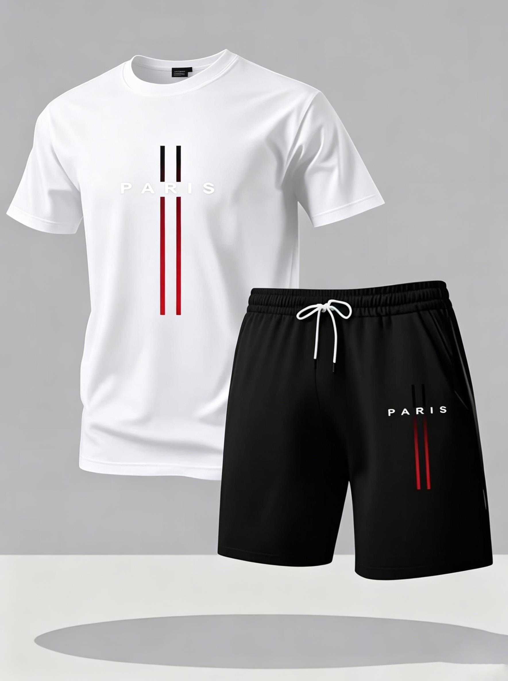Street Fashion In Paris - Men Quick Dry 2 Piece Sport