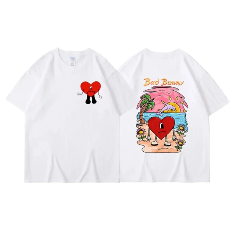 Street Fashion Asian Men - Asian Size Bad Bunny T-shirt Women's