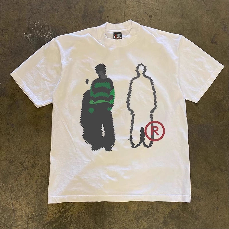 Street Fashion Asian Men - Asian Size Hiphop Print 100% Cotton