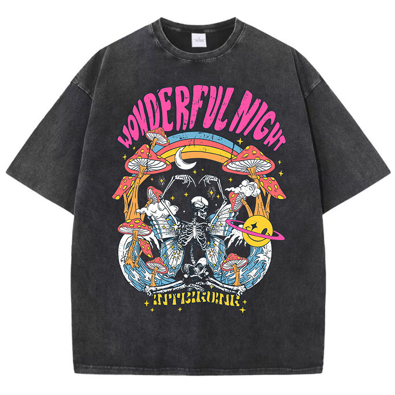 Fashion Street Night - Wonderful Night Butterfly Skeleton Wave Print