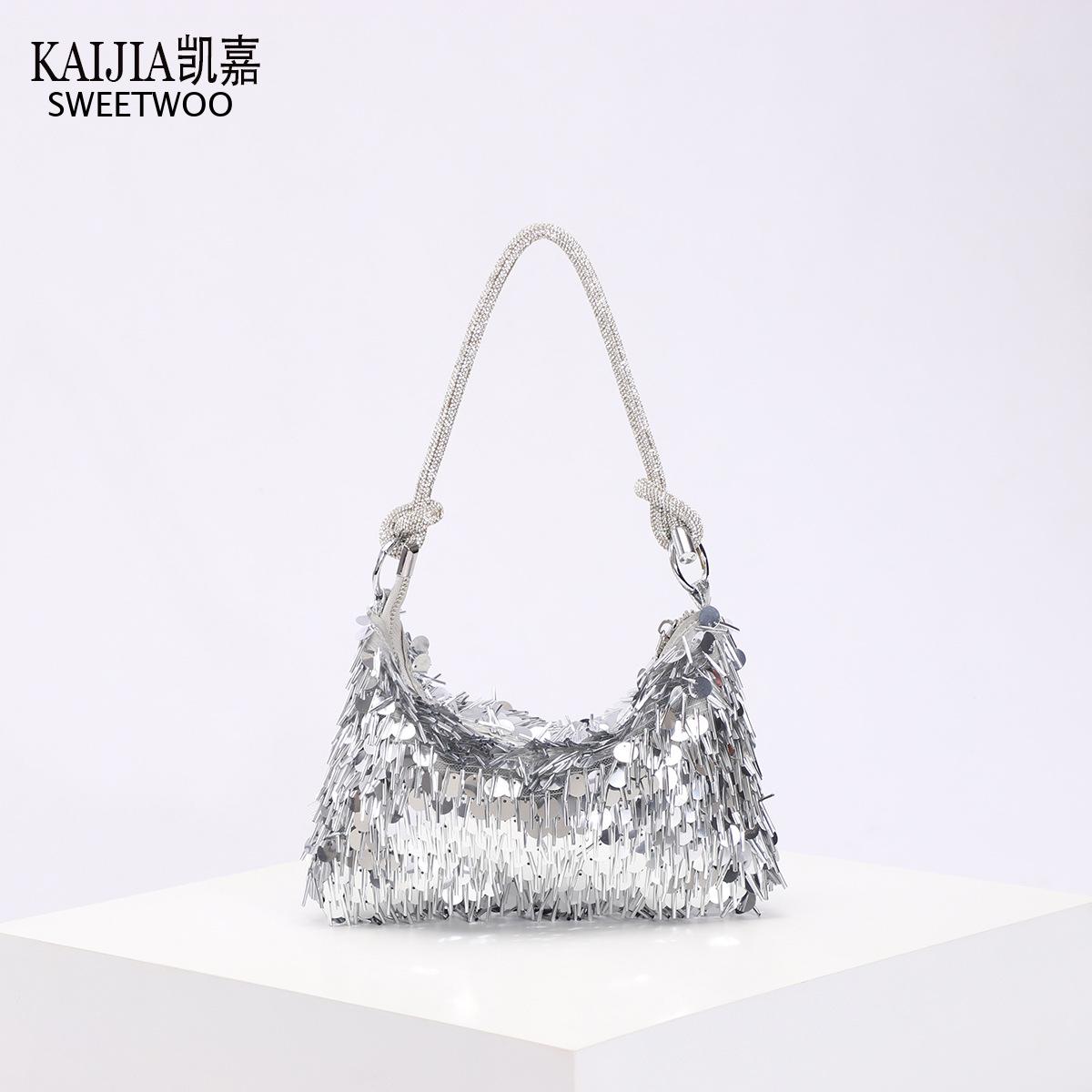 Fashion Street Night - 2026 Sequin Glitter Knotted Strap Moon