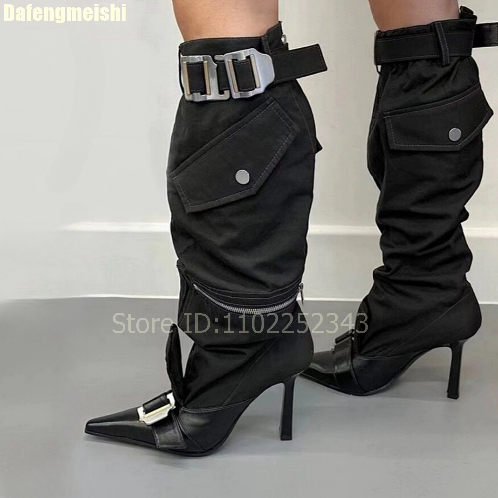 Street Fashion Rome - 2026 Autumn Women Knee-High Boots Metal