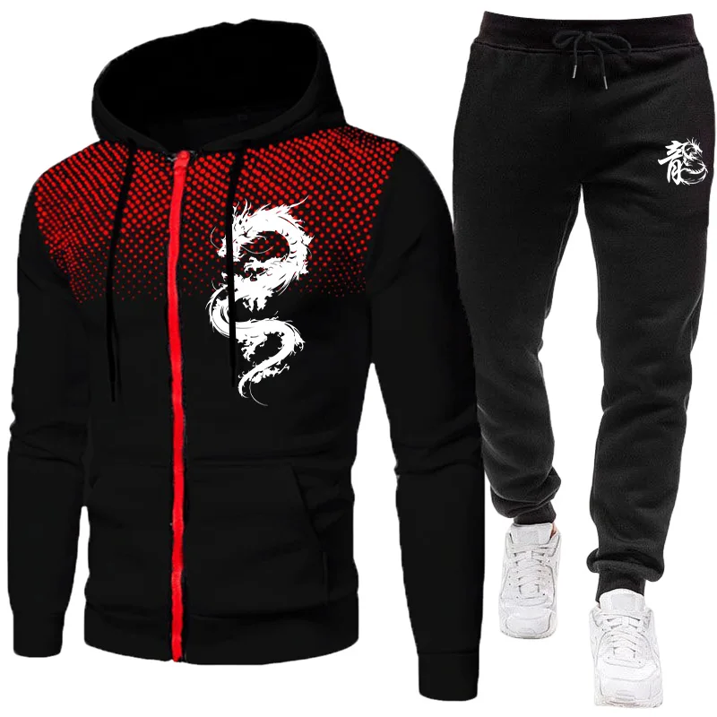 Street Fashion In Paris - Men's Paris Dragon Pattern Fashion Print