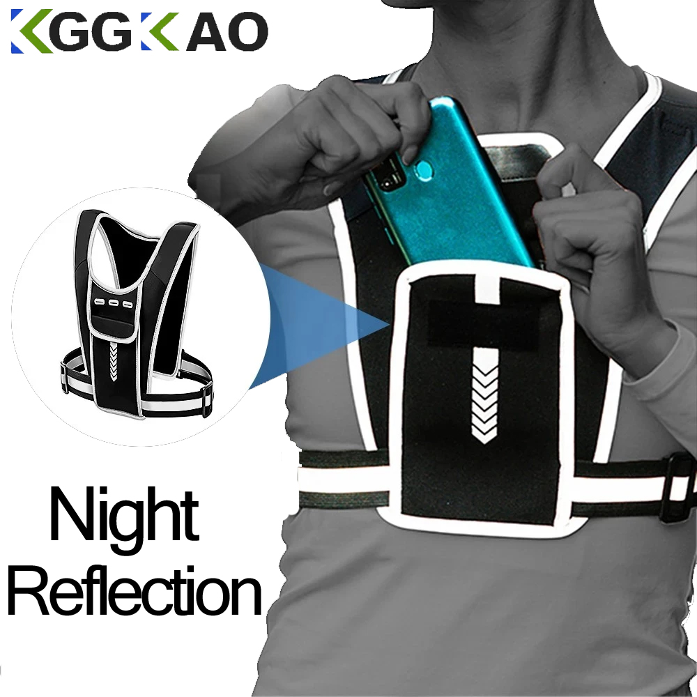Reflective Jacket Running - Running Vest Phone Holder for Men