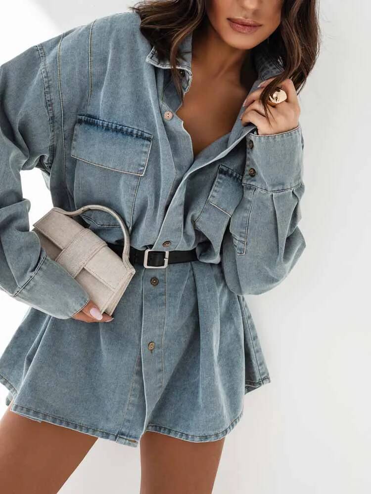 Women Denim Oversized Shirt Ja - đánh giá và giá Street Fashion Taiwan