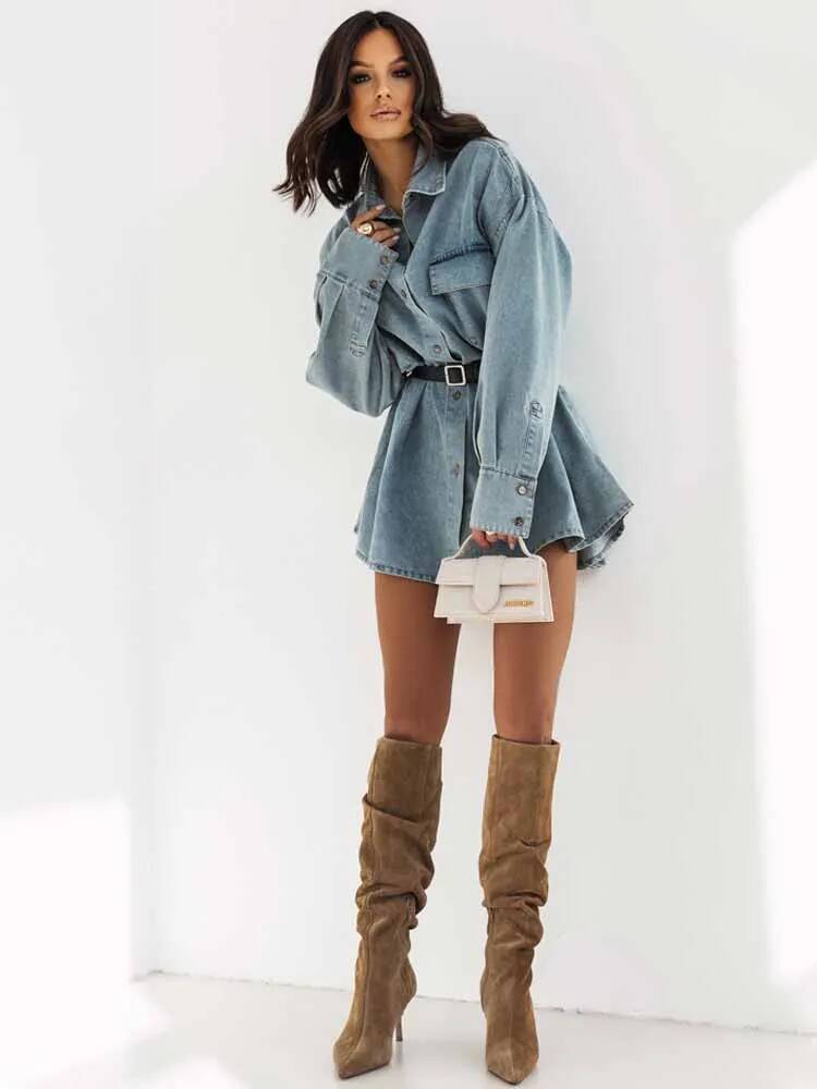 Women Denim Oversized Shirt Ja - đánh giá và giá Street Fashion Taiwan