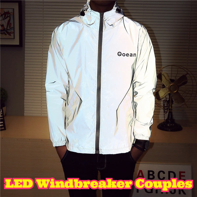 LED Light Up Windbreaker Coupl - đánh giá và giá Reflective Jacket Running