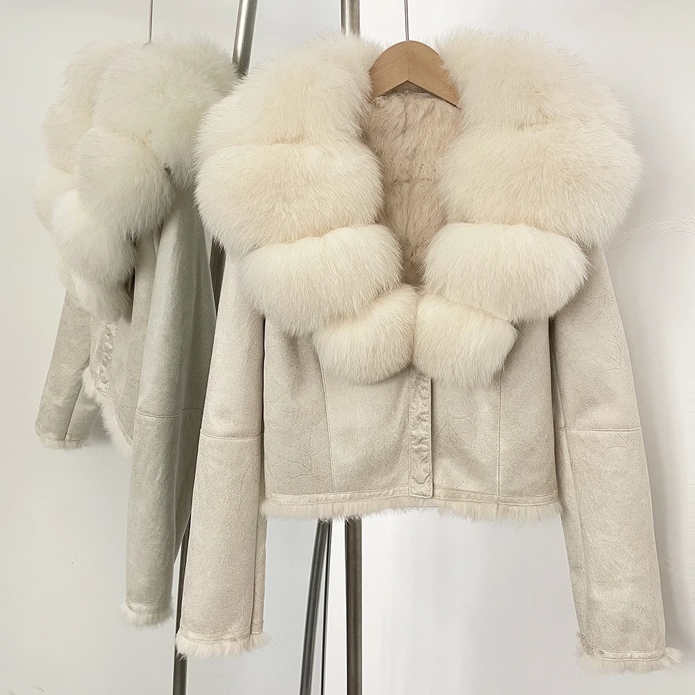 OFTBUY Natural Fox Fur Collar  - đánh giá và giá Street Fashion Official