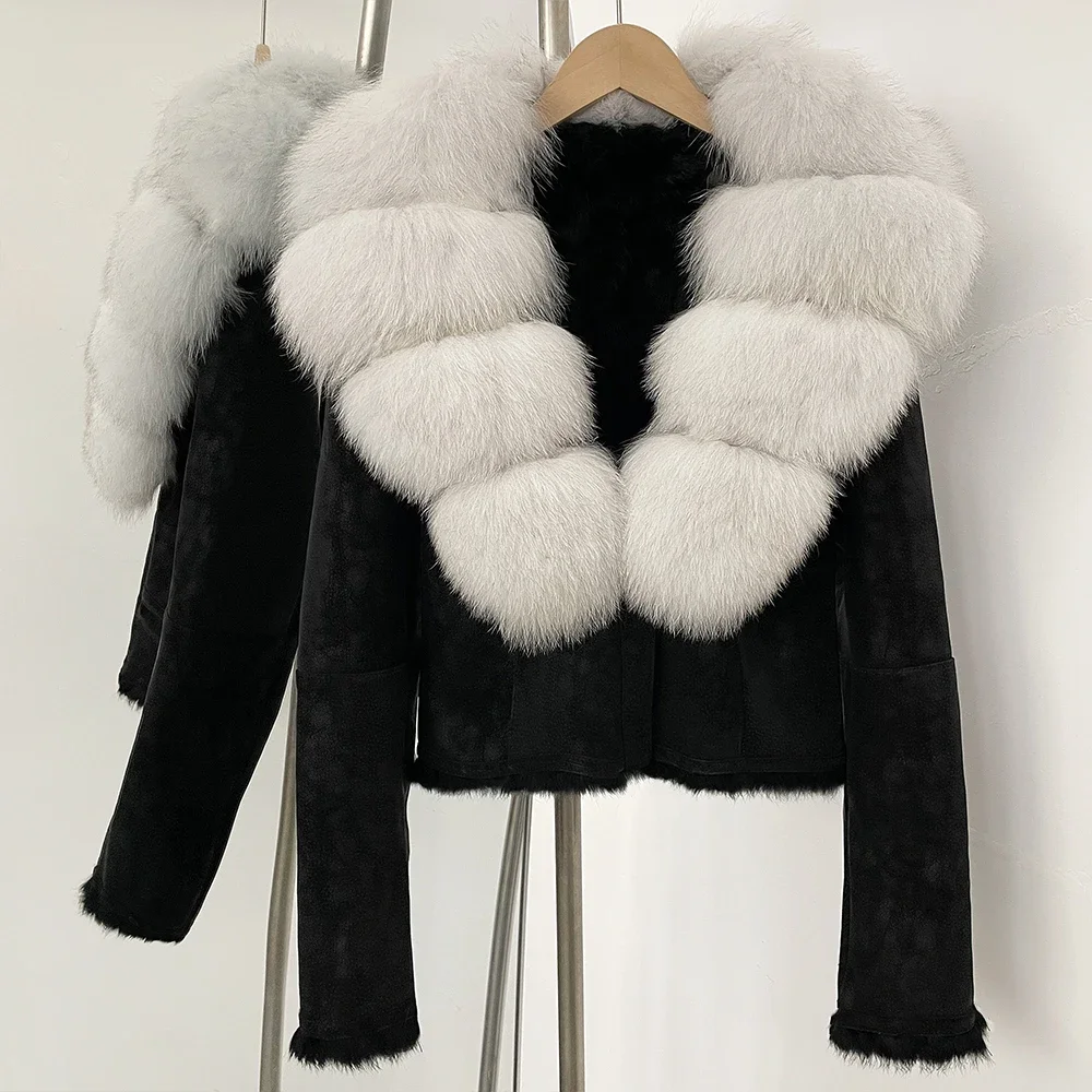 OFTBUY Natural Fox Fur Collar  - đánh giá và giá Street Fashion Official
