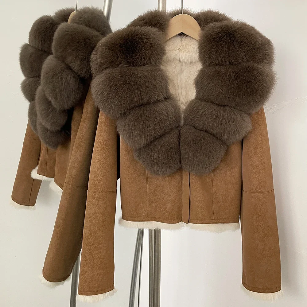 OFTBUY Natural Fox Fur Collar  - đánh giá và giá Street Fashion Official