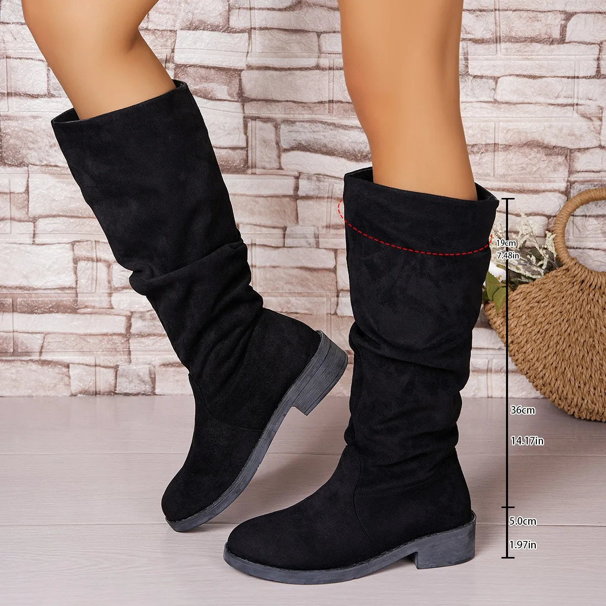Pleated Boots Women Faux Suede - đánh giá và giá Street Fashion Rome