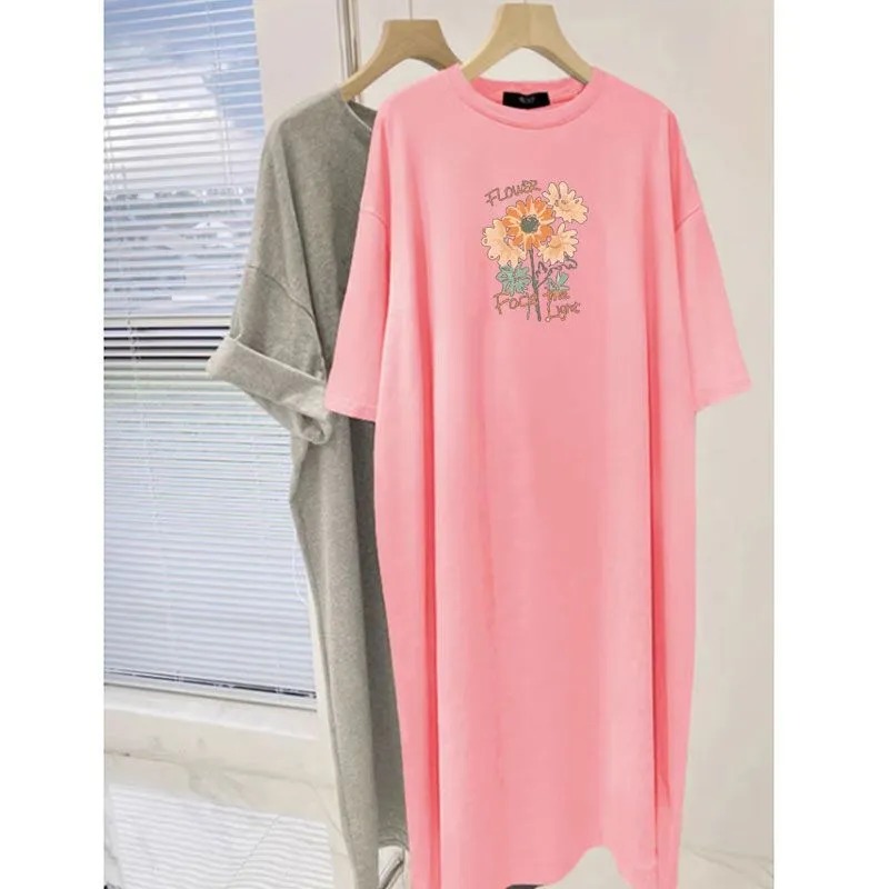 Women's Flower Print Oversized - đánh giá và giá Longline Tee Oversized