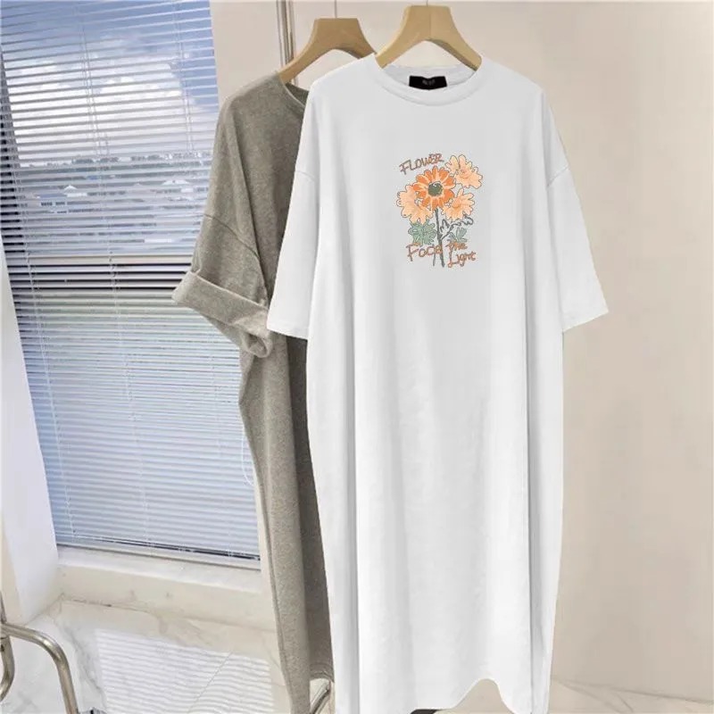 Women's Flower Print Oversized - đánh giá và giá Longline Tee Oversized