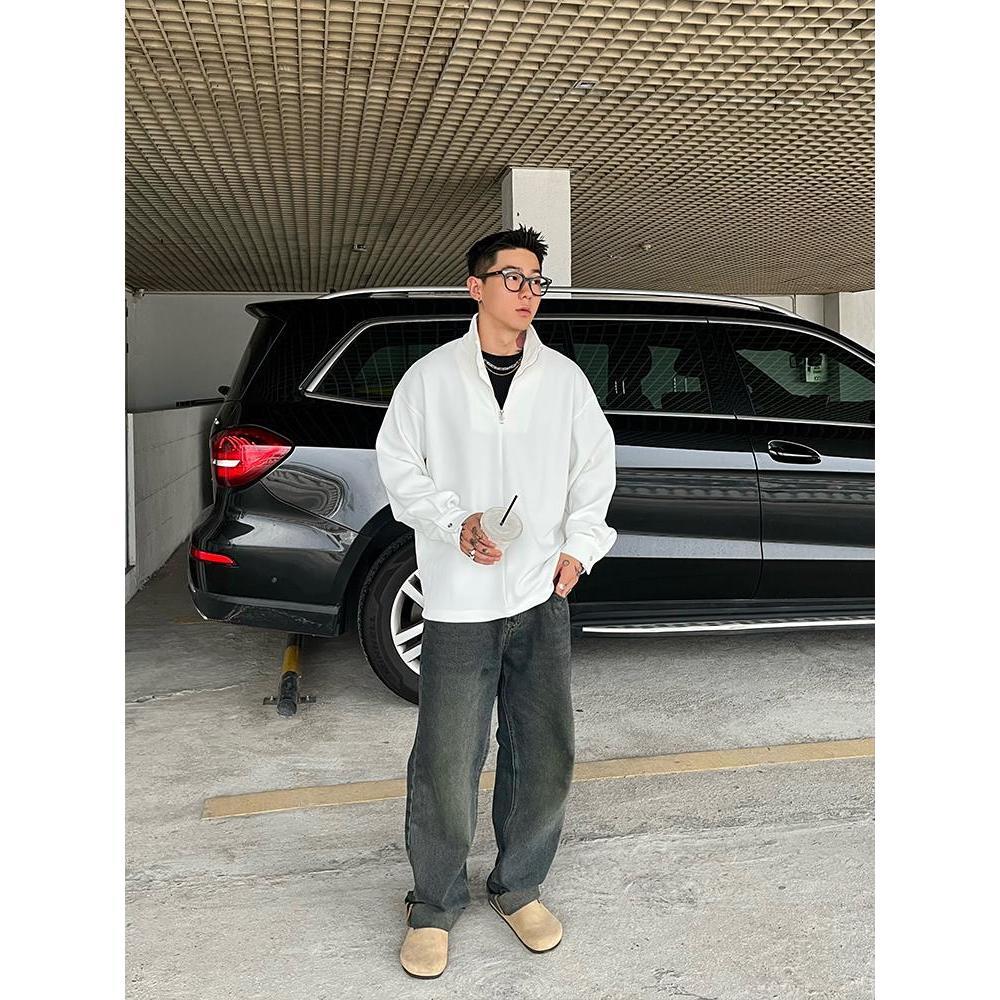 Zipper Turtleneck Twill Textur - đánh giá và giá Longline Tee Oversized