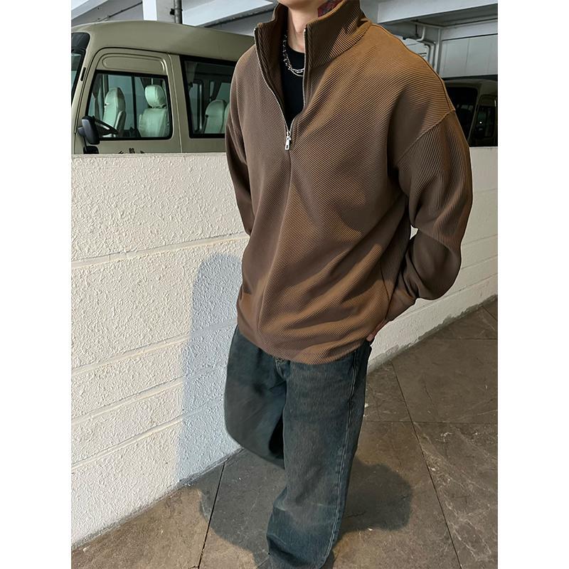 Zipper Turtleneck Twill Textur - đánh giá và giá Longline Tee Oversized