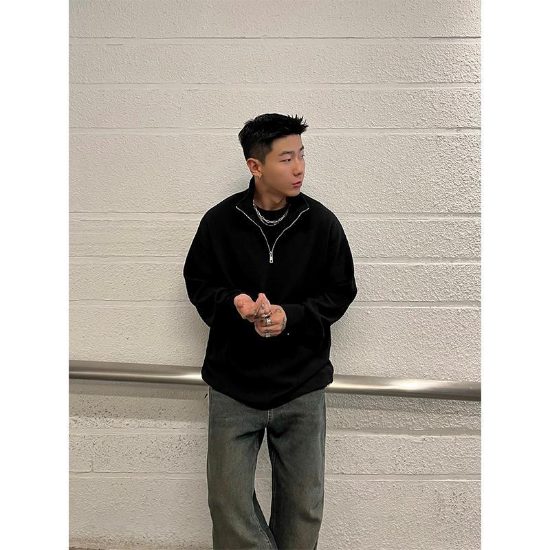 Zipper Turtleneck Twill Textur - đánh giá và giá Longline Tee Oversized