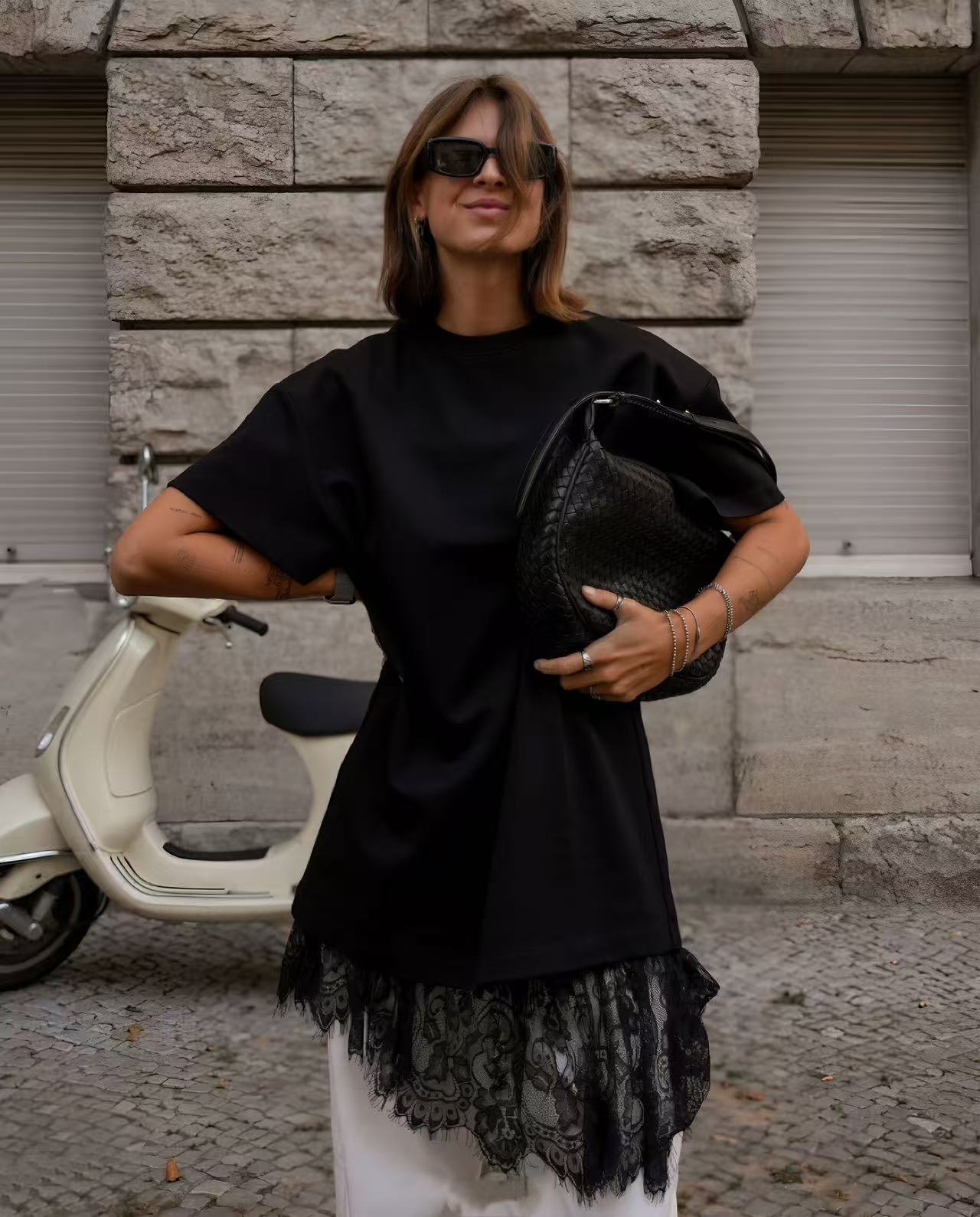 Women's Oversized Half Sleeve  - đánh giá và giá Longline Tee Oversized