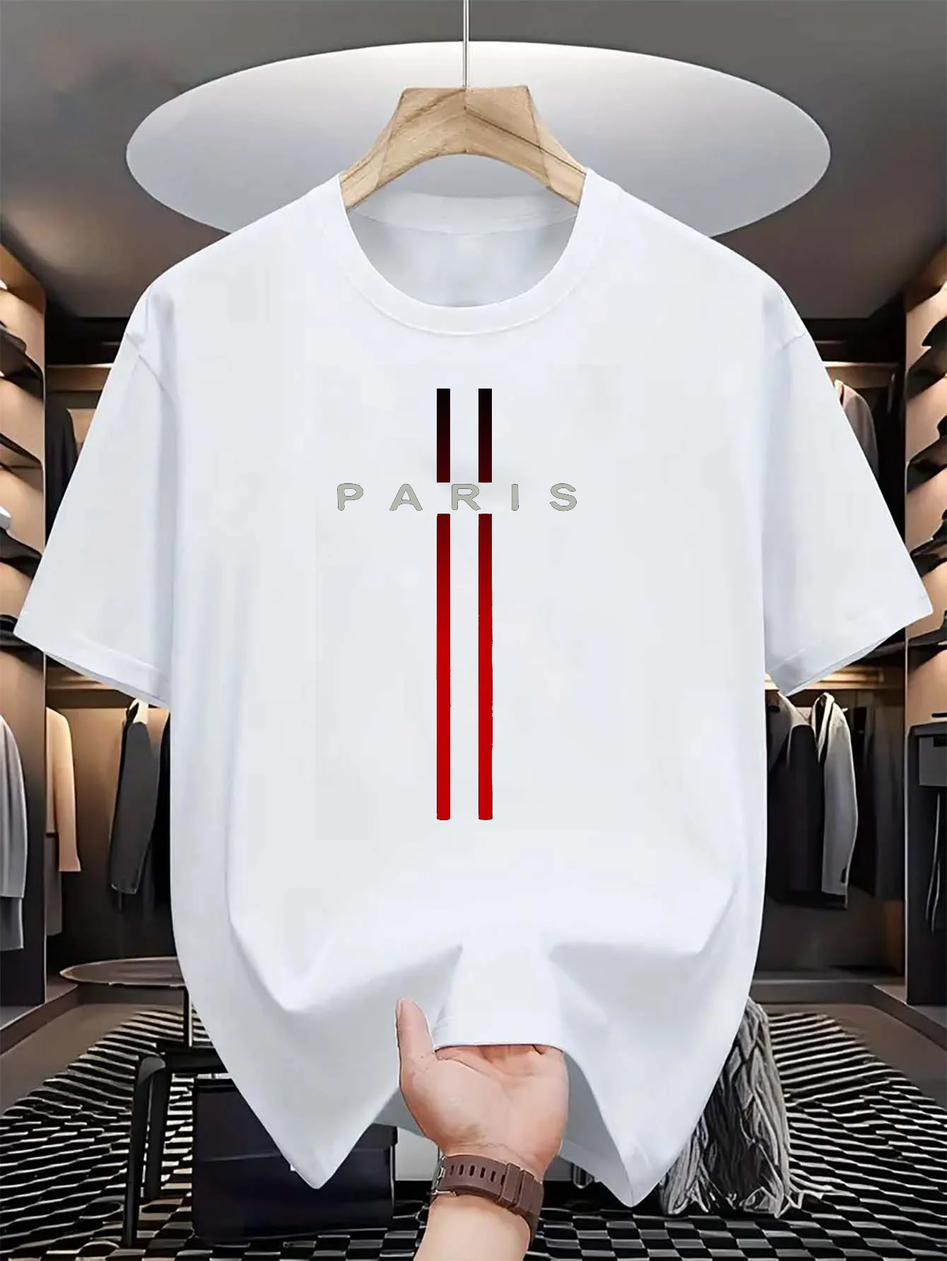 Men's 100% pure cotton summer  - đánh giá và giá Street Fashion In Paris