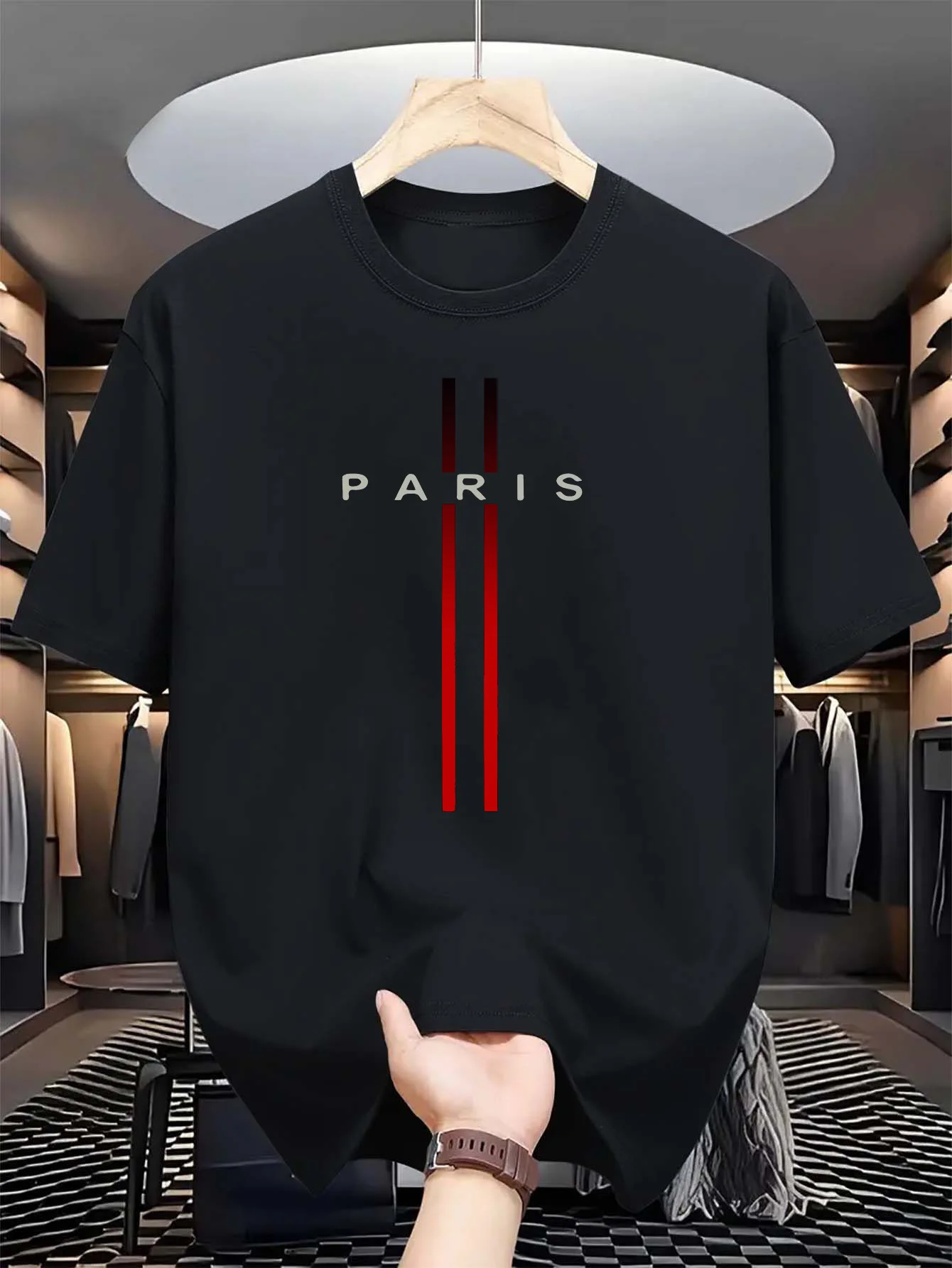 Men's 100% pure cotton summer  - đánh giá và giá Street Fashion In Paris