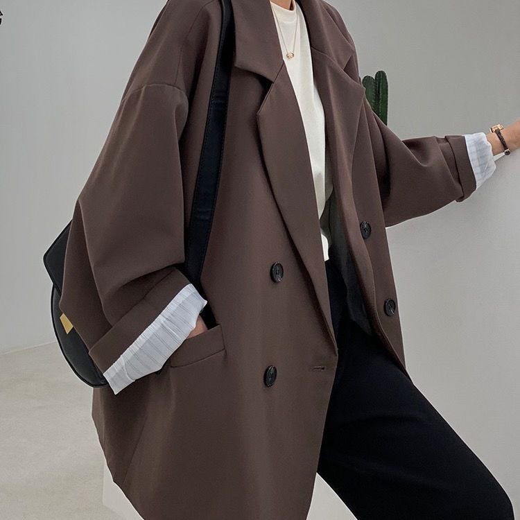 Vintage Brown Blazer Women Ele - đánh giá và giá Street Fashion Official